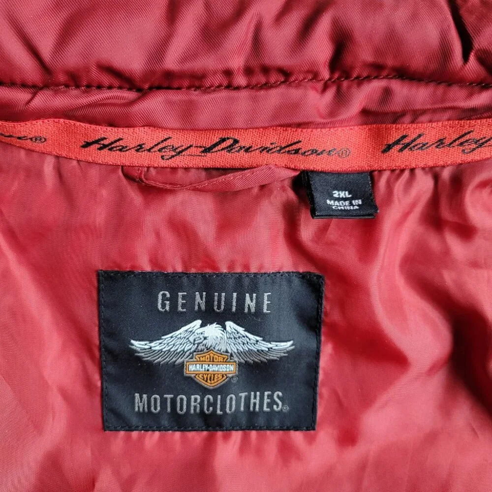 Harley‑Davidson Women’s 2XL Retro 70s Colorblock Puffer Vest Fall Winter Cozy